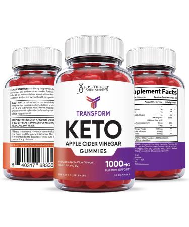 Transform Keto ACV Gummies 1000MG Vegan Non GMO with Pomegranate Juice & Beet Root B12 - 60 Gummys | Justified Laboratories - Buy Online on GoSupps.com