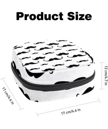 Women's Travel Storage Bag for Menstrual Cups & Makeup - Large Capacity Organizer with Hipster Mustache Design - Buy Online on GoSupps.com