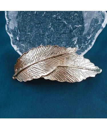 Andelaisi Vintage Leaf Hair Clip Barrettes - Gold Feather Metal Barrette for Women and Girls - Buy Online on GoSupps.com