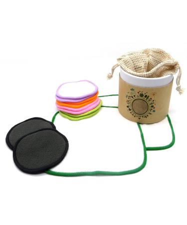 Eco-Friendly Reusable Makeup Remover Pads | 10 Bamboo Pads + 2 Large Wipes + Laundry Bag - Soft Washable & Sustainable - Buy Online on GoSupps.com