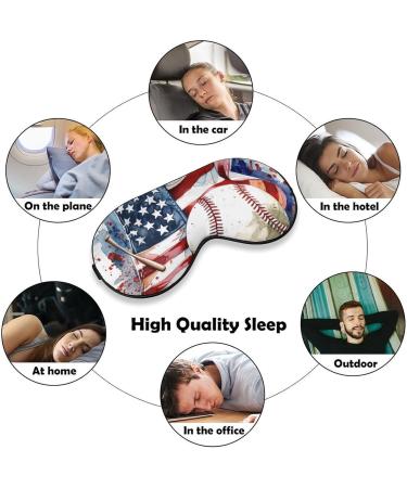 American Flag Baseball Sleep Mask | Soft Light-Blocking Eye Cover for Women | Adjustable Strap Baseball Decor - Buy Online on GoSupps.com