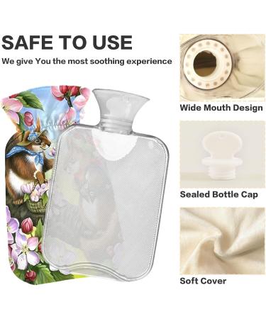 Naanle Cherry Blossom Squirrel Heat Bottle | 1L Transparent Hot Water Bottle for Pain Relief & Cold Therapy - Buy Online on GoSupps.com
