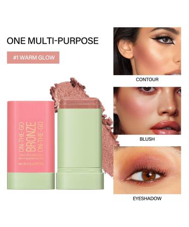 Buy Bronzer Stick - 4 Colors - Blendable & Buildable Face Shaping Cream Contour - Long Lasting (02 Soft Glow) - International Shipping - Buy Online on GoSupps.com