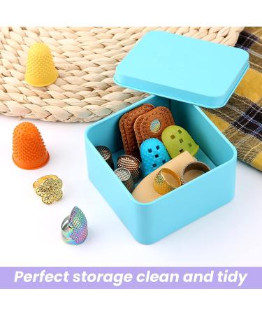 16 Pcs Sewing Thimble Set with Adjustable Metal Rings and Storage Box - Finger Protector for Leather, Rubber, and Coin Thimbles - 17pcs - Buy Online on GoSupps.com