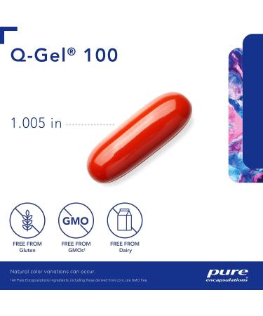 Buy Pure Encapsulations Q-Gel 100 | Hydrosoluble CoQ10 with Vitamin E | 60 Softgel Capsules for Optimal Health - Buy Online on GoSupps.com