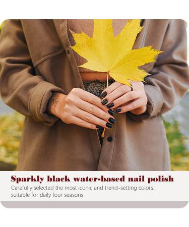 Black Nail Polish - Classic Water-Based Low Odor Non-Toxic Chip-Resistant Shine for Formal Occasions | 0.28 Fl Oz - Buy Online on GoSupps.com