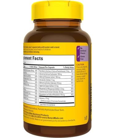 Nature Made Multi + Elderberry Capsules 60 Count - Daily Immune Support for Men and Women - Buy Online on GoSupps.com