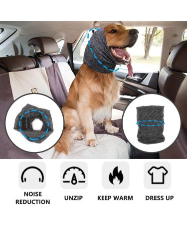 Pattepoint Dog Earmuffs & Hooded Sweaters | Noise Protection & Comfort for Dogs & Cats | Anxiety Snood - Gray L - Buy Online on GoSupps.com