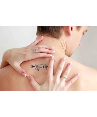 Boho Arrows & Watercolor Bird Feather Temporary Tattoos - Inspirational Word Calligraphy Quotes - Neck, Arm & Chest - 17 Designs for Women, Men & Adults - Buy Online on GoSupps.com