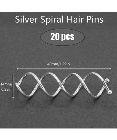 20pcs Silver Mini Metal Spiral Hair Pins - Small Bobby Bun Pins for Women's DIY Hairstyles - Buy Online on GoSupps.com