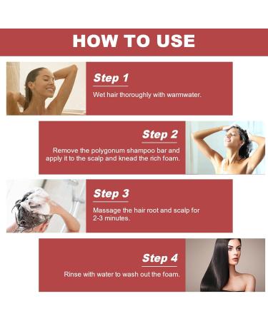 BROEYOUE Pack of 2 Polygonum Multiflorum Shampoo Soap Natural Polygonum Hair Soap He Shou Wu Shampoo Soap Promotes hair growth and prevents hair loss - Buy Online on GoSupps.com