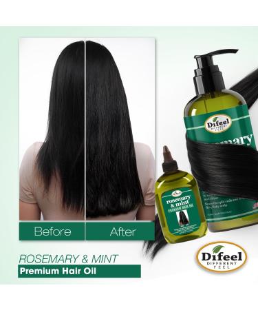 Difeel Rosemary & Mint Hair Oil with Biotin - 12 oz - Natural Hair Growth Solution | International Shipping Available - Buy Online on GoSupps.com
