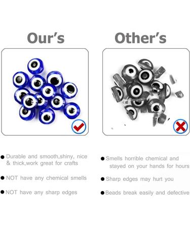 200pcs 8mm Blue Evil Eye Beads for Bracelets Necklace Jewelry Making - N-Blue - Buy Online on GoSupps.com