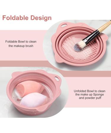 Makeup Brush Cleaner Foldable Silicone Makeup Brush Cleaner Bowl Cosmetic Brush & Beauty Sponge Cleaner Multifunctional Brush Cleaning Cup Travel Brush Cleaner (Pink) - Buy Online on GoSupps.com