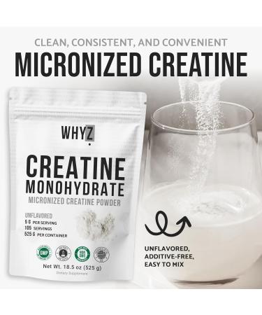 Creatine Monohydrate Powder, 525g, Micronized & Unflavored, Creatine Supplement for Men & Women, Muscle Support, Strength & Recovery, 105 Servings 1.16 Pound (Pack of 1) - Buy Online on GoSupps.com