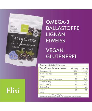 Elixi Linseed & Currant Low Carb Snack 300g - Protein & Omega 3 Boost Natural Fiber Breakfast Meal Tasty Linseed Powder - Buy Online on GoSupps.com