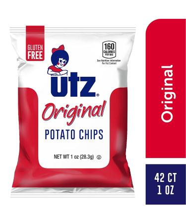 Utz Original Potato Chips 1 oz 42 Count - Fresh Potato Crisps, Crunchy Snacks to Go - Cholesterol & Trans-Fat Free, Gluten Free - Pack of 42 - Buy Online on GoSupps.com