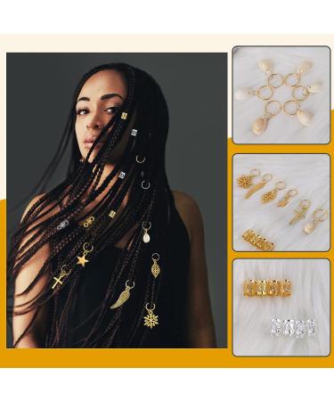 Nafaboig 200PCS Hair Beads for Women Braids Loc Jewelry for Hair