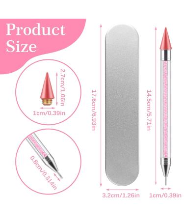 Ouligay Dual Ended Strass Picker Dotting Pen - Interchangeable Wax Heads for Nail Art & DIY Gemstones (Pink) - Buy Online on GoSupps.com