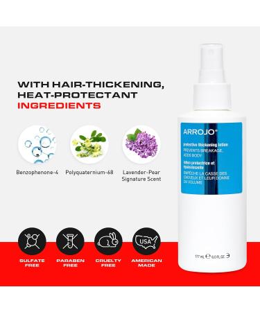 Hair Heat Protectant Spray - Sulfate & Paraben-Free Thermal Shield for Styling | Lavender-Pear Shine Spray for All Hair Types - Arrojo 6oz - Buy Online on GoSupps.com