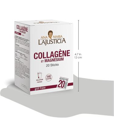 Ana Maria Lajusticia -Collagen enriched with magnesium -20 sticks of 5 g strawberry flavor strong joints and supple skin. Tissue regenerator with hydrolyzed collagen type 1&2. Box for 20 days - Buy Online on GoSupps.com