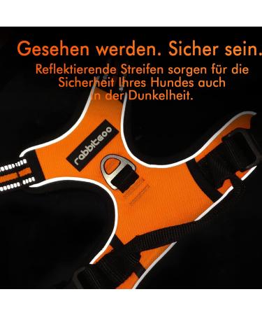 Rabbitgoo Adjustable Dog Harness for Medium & Large Dogs - No Pull Breathable with Reflex Stripes - Safe Control Guide in Orange XL (1 Pack) - Buy Online on GoSupps.com