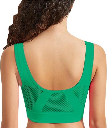 GENISIE 2024 AI Women's Sports Bra - Padded Seamless Wireless Breathable Yoga Bra for Workout & Comfortable Sleep | Maternity Dress Green L - Buy Online on GoSupps.com