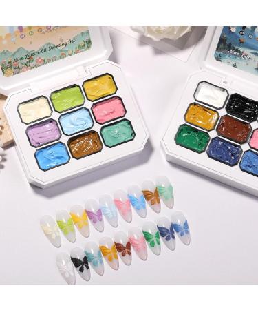 Solid Gel Nails 9 Color Gel Manicure Palette 3D Nails for Women and Girls Wedding Extensions French Tips Birthday - Buy Online on GoSupps.com