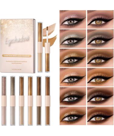  Paupi res Liquide Paillet | Double Embout Haute Pigmentation 6 Pi ces Maquillage Des Yeux Et Liquide - Pour Voyage F te Travail Banquet Occasions Sp ciales Mariage Dames Filles - Buy Online on GoSupps.com