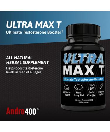 UltraMaxT Testosterone Booster - 60 Count | Enhance Energy Strength & Vitality - International Shipping Available - Buy Online on GoSupps.com