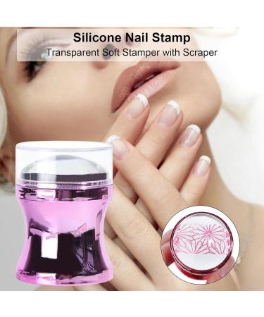 Clear Nail Art Stamper Set - Silicone Jelly Stamp for DIY Manicure - Blue/Red/Violet - Perfect Nail Art Accessories - Buy Online on GoSupps.com