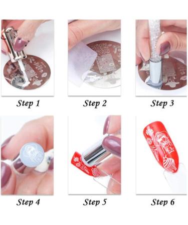 Silicone Nail Stamper Nail Art Stamper Nail Stamping Kit 4 Sets Manicure Art Stampers Silicone Stamp Pens Double Ended Nail Stamp With Nail Seal Plate for Home Nail Salon - Buy Online on GoSupps.com