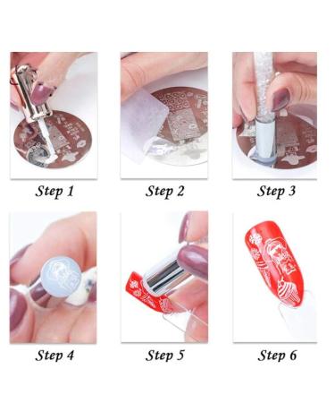 Premium Nail Stamping Plates Set - 4 Double Silicone Stamper Heads & Nail Art Tools for DIY Home Salon - Buy Online on GoSupps.com