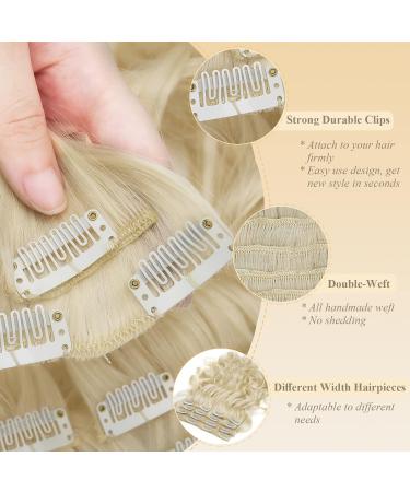 Gairyan 50cm Clip-In Synthetic Hair Extensions - Curly Wavy Bleach Blonde 7 Parts for Women - Buy Online on GoSupps.com