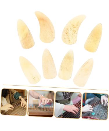8pcs Guzheng nails thumb picks guitar picks for kids acoustic guitar plectrums Guzheng Accessories guzheng ox horn pick thin guitar picks child protective cover horns portable 2.5X1.2X0.1CM Light Yellow 03 - Buy Online on GoSupps.com