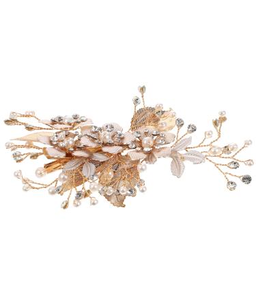 LALAFINA Hairpin Wedding Girls Hair Accessory Crystal Headpiece Bridesmaid Hair Clip Bridal Hair Clips Girls Tiara Rhinestone Barrette Gold Headgear Rhinestones