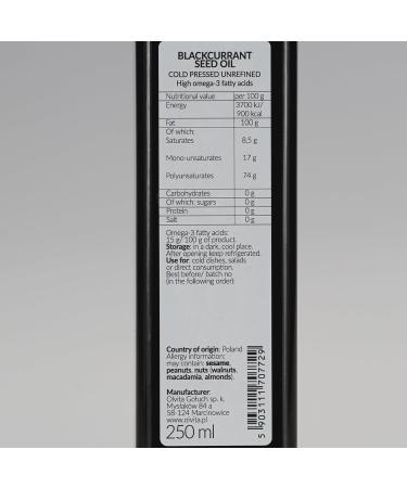 FORGET Blackcurrant seed oil cold pressed and raw OlVita 250 ml - Buy Online on GoSupps.com