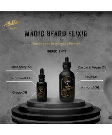 Buy Slickhare Magic Beard Elixir - 100% Natural Organic Beard Oil for Men | Perfect Gifts for Him Dad Boyfriend Husband - Made in USA (1 Fl Oz - Buy Online on GoSupps.com
