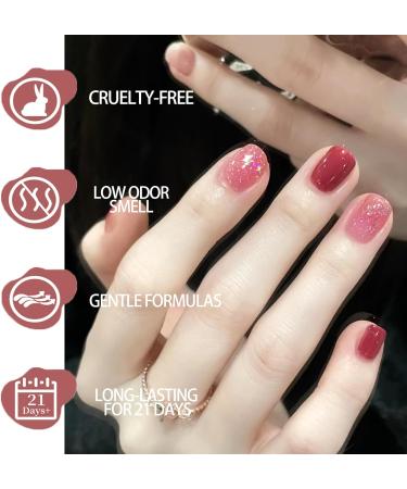 Glitter Nail Polish Nail Varnish - Glitter Pink Nail Polish for Festival - Quick Drying & Long Lasting Holographic Nail Polish - Oil-Based Formula & No Need Baking Pearl Nail Polish for Women(07 PINK) - Buy Online on GoSupps.com