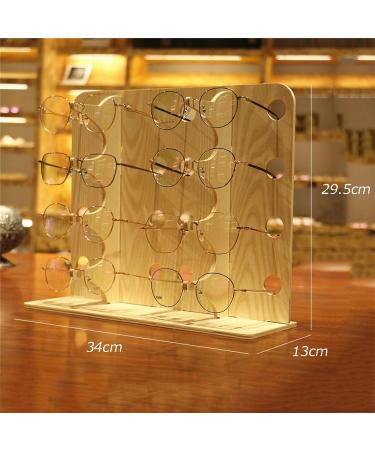 Glassen Stand Sunglasses Exhibition Stand - Portable Wood Grain Display Rack for Myopia Glasses (8 Positions) - Buy Online on GoSupps.com