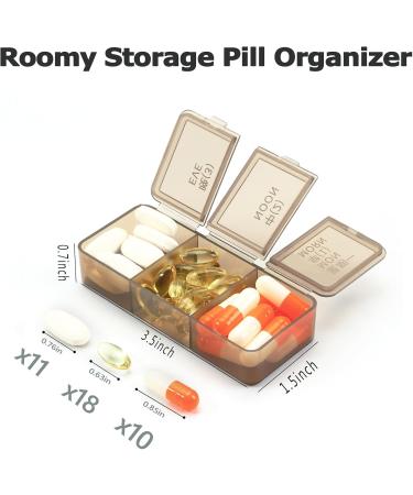 7-Day Pill Organizer - 3 Times a Day | Travel-Friendly Double-Sided Pill Case with 8 Compartments for Vitamins & Medications - Blue - Buy Online on GoSupps.com