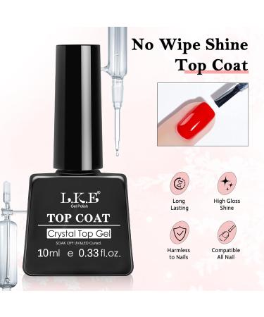 Buy LKE No Wipe Gel Top & Base Coat Set - Long Lasting Glossy Finish for DIY & Salon Nail Art - International Shipping Available - Buy Online on GoSupps.com