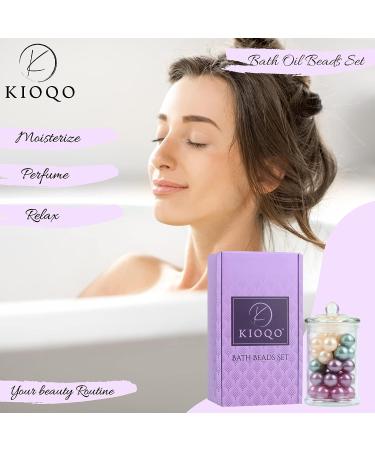 KIOQO Bath Oil Beads 90s - Natural Oil Pearls Bulk | 4 Scent Set | Pack of 40 - Bathtub Gift Set - Buy Online on GoSupps.com