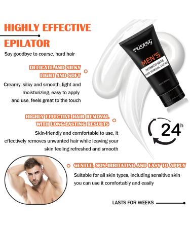 Intimate Hair Removal Cream for Men | Easy Application & Durable Formula | Flawless Depilatory Cream for All Skin Types - Black Box - Buy Online on GoSupps.com