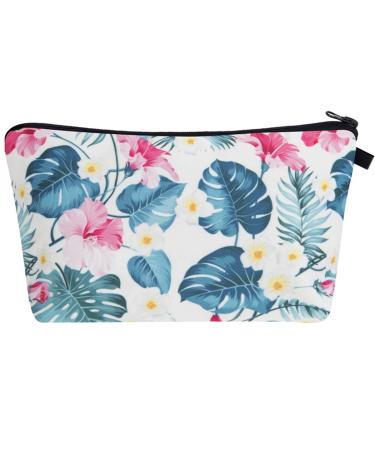 PREMYO Cosmetic Bag Small for Handbag - Makeup Bag Ladies Make Up Bag - Pencil Case Girls Case Pens Flowers