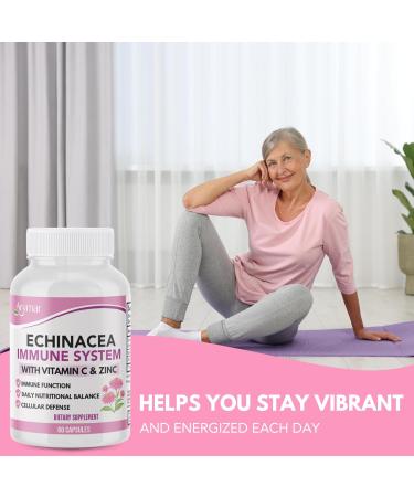 Arymar Echinacea 1000 mg with Vitamin C (60 Capsules) - Immune Support Supplement with Antioxidants - Buy Online on GoSupps.com