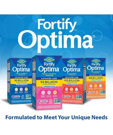 Natureâ€™s Way Fortify Optima 50+ Probiotic - 90 Billion CFU, 15 Strains, Prebiotic, 30 Capsules - Buy Online on GoSupps.com