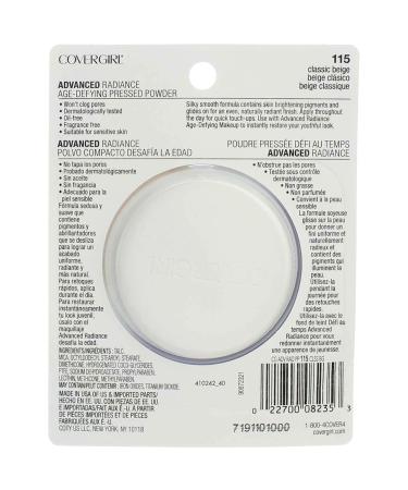 CoverGirl Advanced Radiance Age Defying Pressed Powder - Classic Beige (115) - 2 pk 0.39 oz (Pack of 2) - Buy Online on GoSupps.com