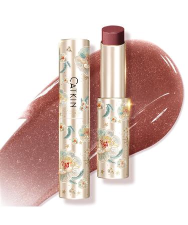CATKIN Glossy Lip Balm Ultra Hydating Glow Lip Tinted Jelly Plump Melting Balm Shea Butter Repair Soothing For Dry Lips Dewy Finished 0.12 oz C04 PEONY C04 PEONY (Shimmer)