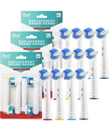 Oral B Compatible Flossing Toothbrush Replacement Brush Heads - Pack of 12, Fits Oral-B 7000, Pro 1000, Action - 4 Count (Pack of 3) - Buy Online on GoSupps.com